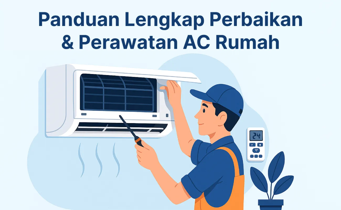 Proses pembersihan AC di ruang komersial