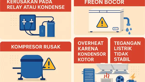 penyebab umum kerusakan sehingga perlu memanggil service freezer