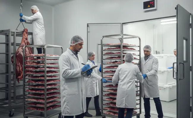 pemindahan daging dari cold storage ke penyimpanan lain