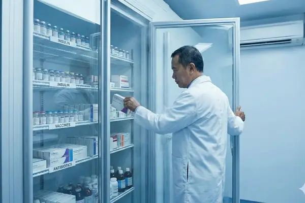 Dokter memastikan kualitas obat terjaga dalam suhu penyimpanan obat yang ideal dan stabil.