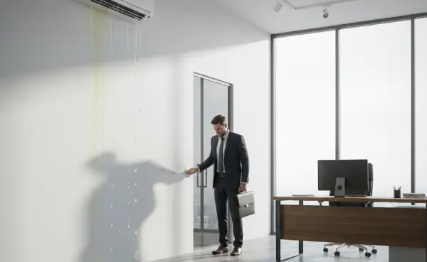 AC Bocor Air di Kantor saat baru masuk ruangan kerja