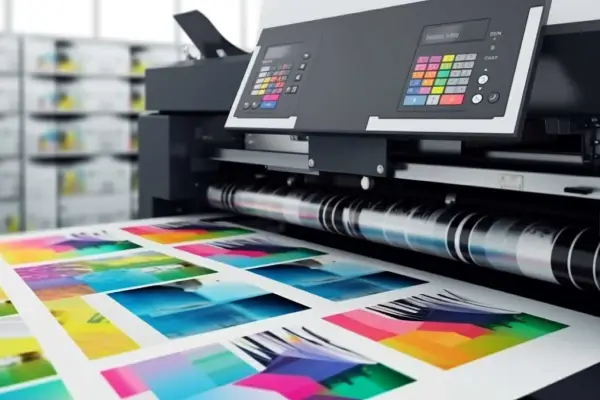 kertas yang baru keluar dari dalam mesin cetak