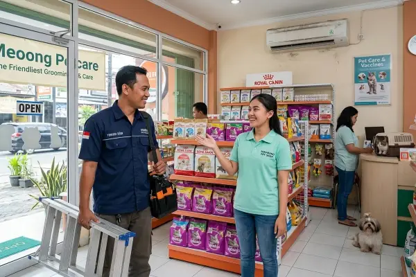 Service AC Pet Shop itu penting agar pelanggan betah saat berbelanja di Petshop Anda