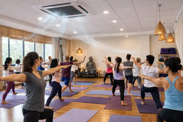 udara dari ac yang langsung menyebar ke semua arah